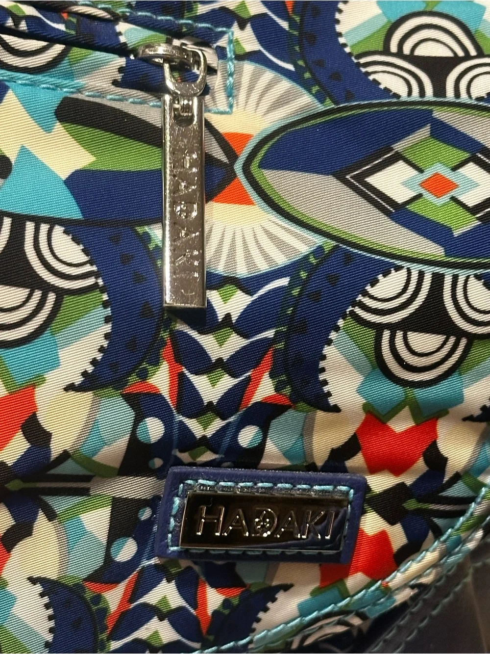 HADAKI New Orleans French Market Large Tote Bag Blue Travel Vacation Resort